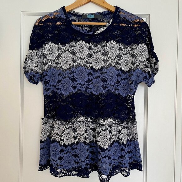 Anthropologie Eva Franco Floral Lace Peplum Top | Size Small - Picture 3 of 8